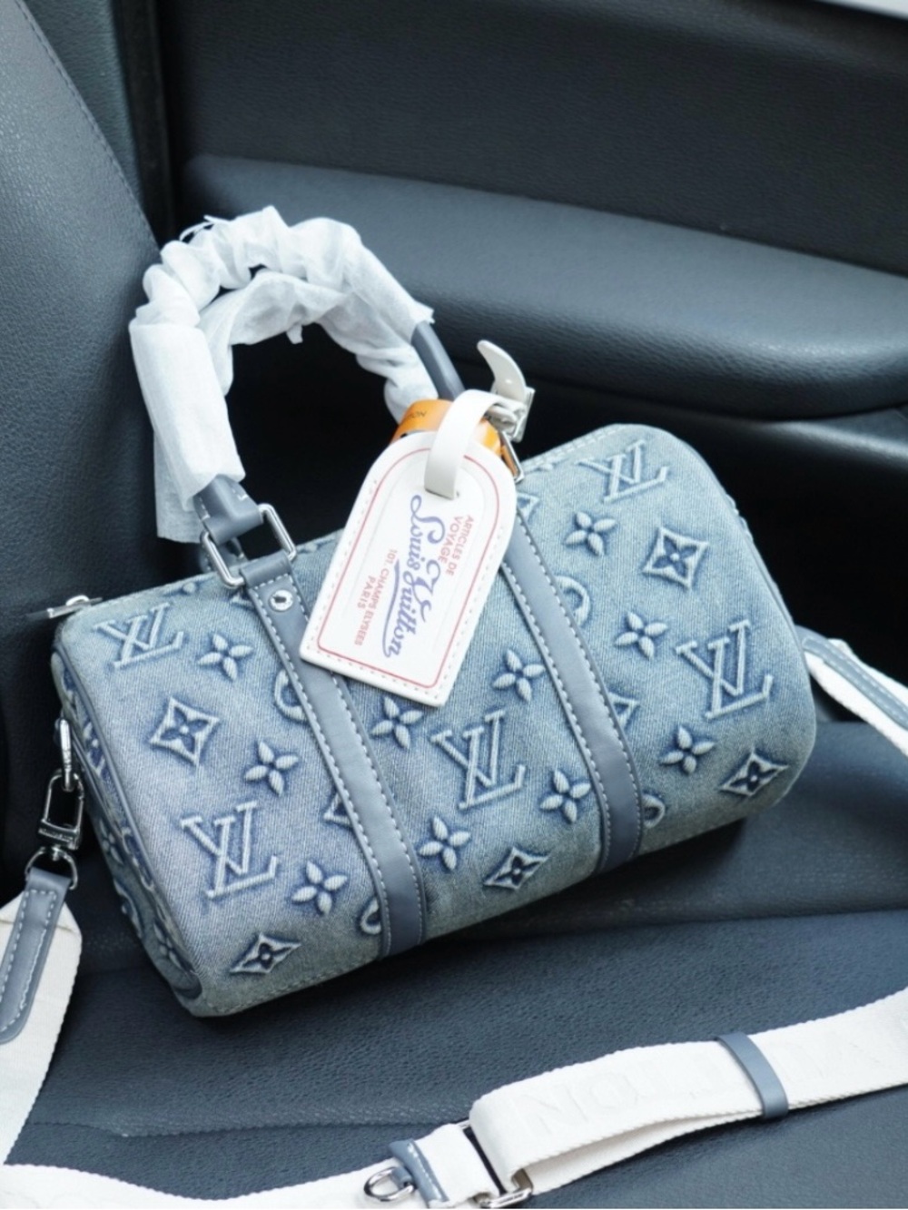 Light Blue Denim Monogram Nano Speedy Bag